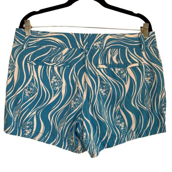 Lilly Pulitzer Callahan Shorts 5” White Turquoise Joe Fish Vacation Preppy 10 - Picture 7 of 16